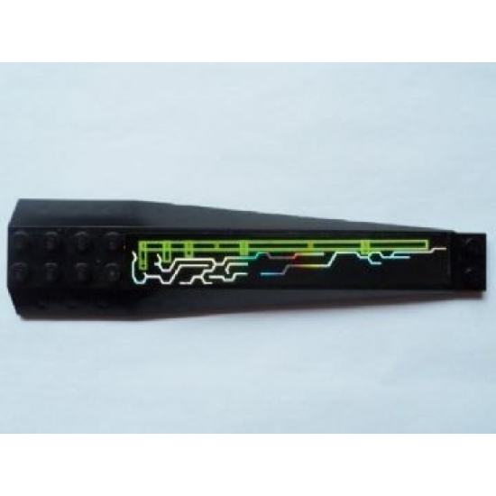 Wedge 16 x 4 Triple Curved with Holographic Circuitry Pattern Right (Sticker) - Set 7646