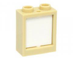 Window 1 x 2 x 2 Flat Front with White Glass for Window 1 x 2 x 2 Flat Front (60592 / 60601)