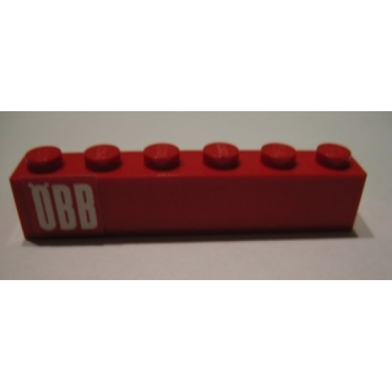 Brick 1 x 6 with 'ÖBB' (OBB) Pattern (Sticker) - Set 164
