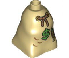 Duplo, Brick 2 x 2 x 2 Bag Shaped with Money Pattern