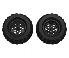 Wheel & Tire Assembly 43.2mm D. x 26mm Technic Racing Small, 6 Pin Holes with Black Tire 81.6 x 38 R Balloon (56908 / 45982)