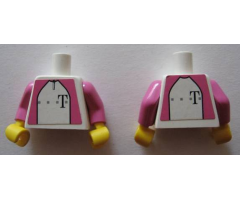 Torso German Telekom Dark Pink Pattern (Stickers on both sides) / Dark Pink Arms / Yellow Hands