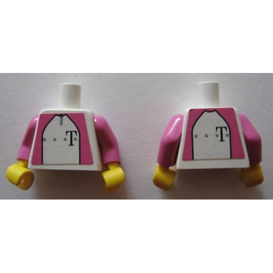 Torso German Telekom Dark Pink Pattern (Stickers on both sides) / Dark Pink Arms / Yellow Hands