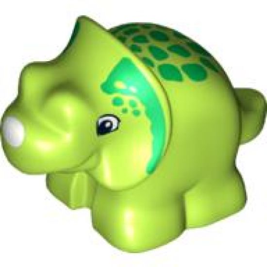 Duplo, Animal Dinosaur Triceratops Baby with Green Spots Pattern