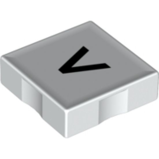 Duplo, Tile 2 x 2 with Black Less Than Sign (<) / Greater Than Sign (>) Pattern