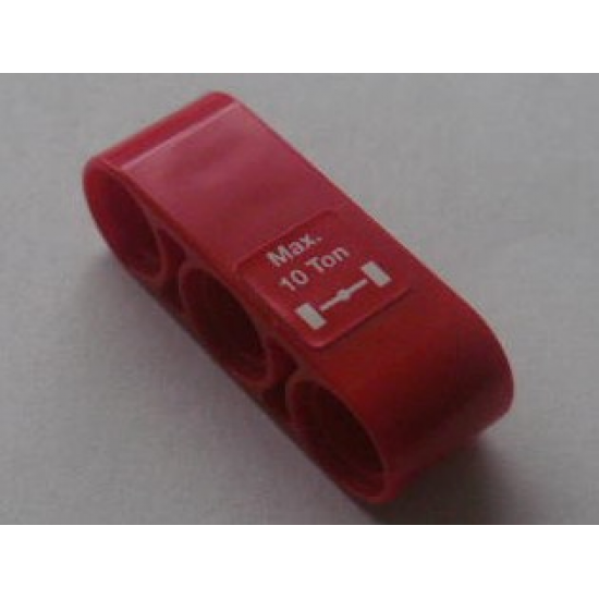 Technic, Liftarm 1 x 3 Thick with 'Max. 10 Ton' and Wheels Pattern (Sticker) - Set 8289