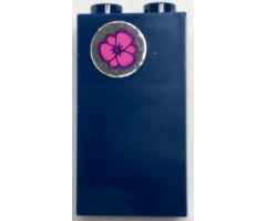 Panel 1 x 2 x 3 with Side Supports - Hollow Studs with Flower Pattern (Sticker) - Set 40307