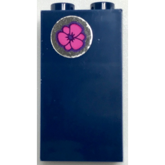 Panel 1 x 2 x 3 with Side Supports - Hollow Studs with Flower Pattern (Sticker) - Set 40307