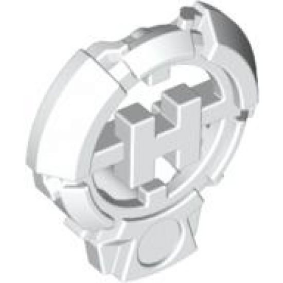 Hero Factory Chest Badge with 'H' and Flat Bottom