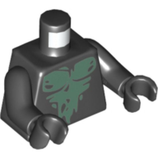Torso LotR Bare Chest with White Muscles Pattern (Necromancer of Dol Guldur) / Black Arms / Black Hands