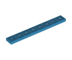 Tile 1 x 8 with White Stud Measurements 1-8 Pattern