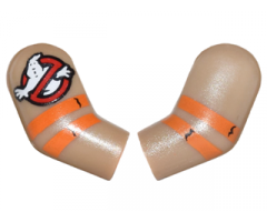 Arm, (Matching Left and Right) Pair with Ghostbusters Logo and Orange Stripes Pattern