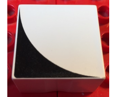 Duplo, Tile 2 x 2 x 1 with Shape Black Inverse Quarter Circle Pattern