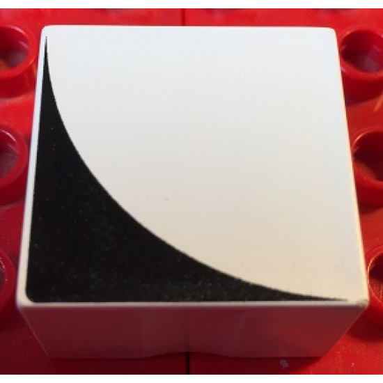 Duplo, Tile 2 x 2 x 1 with Shape Black Inverse Quarter Circle Pattern