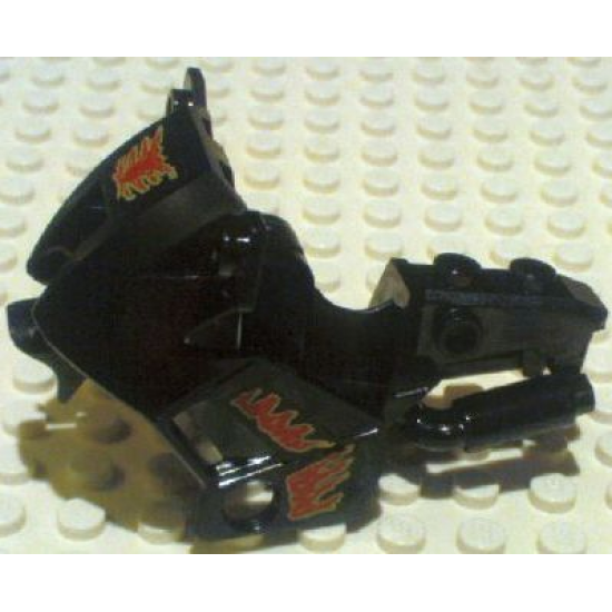Riding Cycle Motorcycle Fairing, City with Red and Yellow Flames Pattern on Both Sides (Stickers) - Set 7993