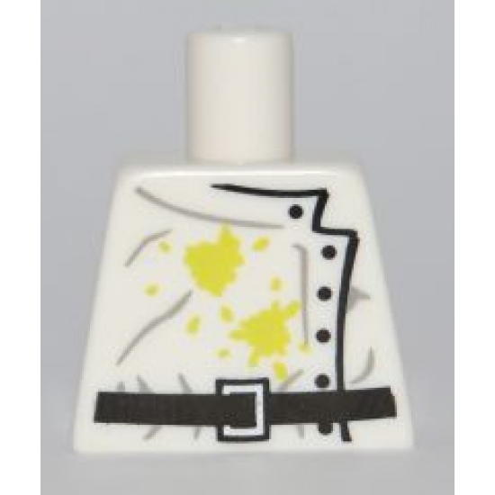 Torso Lab Coat Dirt Stains with Black Buttons and Belt Pattern
