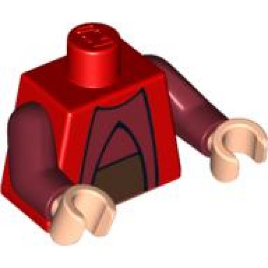 Torso SW Chancellor Palpatine Pattern / Dark Red Arms / Light Nougat Hands