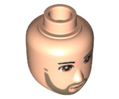 Mini Doll, Head Friends Male Large with Light Brown Eyes, Light Brown Beard and Closed Mouth Pattern