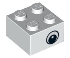 Brick 2 x 2 with Eye without White Pattern on Two Sides, Circle in Pupil, Offset