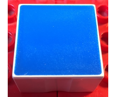 Duplo, Tile 2 x 2 x 1 with Shape Blue Square Pattern
