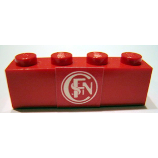 Brick 1 x 4 with 'SNCF' Pattern (Sticker) - Set 164