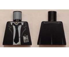 Torso Suit Jacket with White Shirt and Tie Rumpled, Ultra Agents ID Badge Pattern