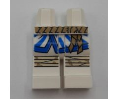 Hips and Legs with Dark Tan Rope Belt, Blue Stripes and Tan Knee Wrappings Pattern