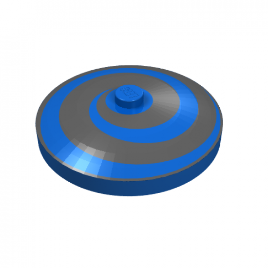 Dish 4 x 4 Inverted (Radar) with Solid Stud with Spiral Black Pattern