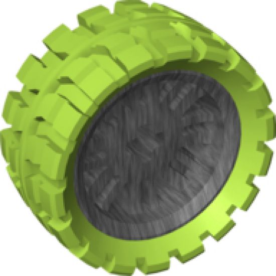 Wheel & Tire Assembly 72 x 34 with Lime Tire 100 x 48 Balloon Offset Tread