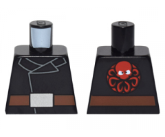 Torso Jacket with Reddish Brown Belt with Silver Belt Buckle and Red Octopus (Marvel HYDRA Logo) on Reverse Pattern