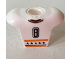 Minifigure, Body Wear Hockey Body Armor with NHL Logo and Black Number 8 Pattern