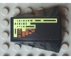 Wedge 4 x 4 No Studs with Light Bars and Alien Characters Pattern Model Right Side (Sticker) - Set 7647