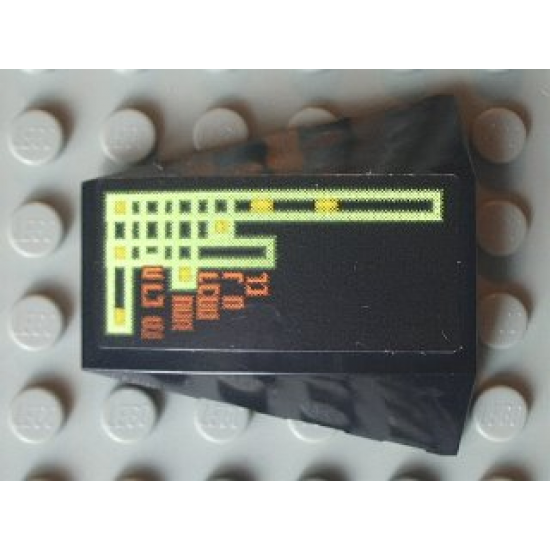 Wedge 4 x 4 No Studs with Light Bars and Alien Characters Pattern Model Right Side (Sticker) - Set 7647