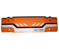 Technic, Panel Plate 3 x 11 x 1 with Black and White Stripes and 'AR/Y84' on Orange Background Pattern (Sticker) - Set 42038