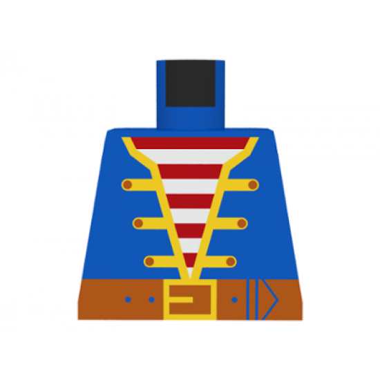 Torso Pirate Open Jacket over Striped Vest and Belt Pattern