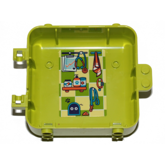 Container Box 3 x 8 x 6 2/3 Half Back with Towel, Bottles, Stethoscope, Leash and Collar Pattern (Sticker) - Set 41403