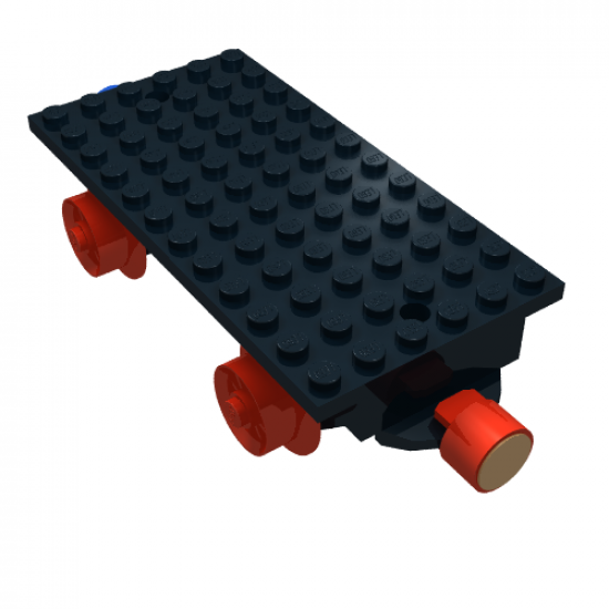Train Base 6 x 12 with Wheels and Red and Blue Magnets