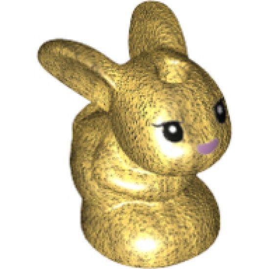 Bunny / Rabbit, Friends, Baby, Sitting with Black Eyes and Metallic Pink Nose Pattern