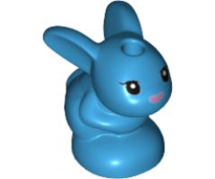 Bunny / Rabbit, Friends, Baby, Sitting with Black Eyes and Metallic Pink Nose Pattern
