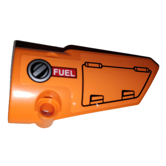 Technic, Panel Fairing # 4 Small Smooth Long, Side B with Hatch and Fuel Filler Cap on Orange Background Pattern (Sticker) - Set 42038