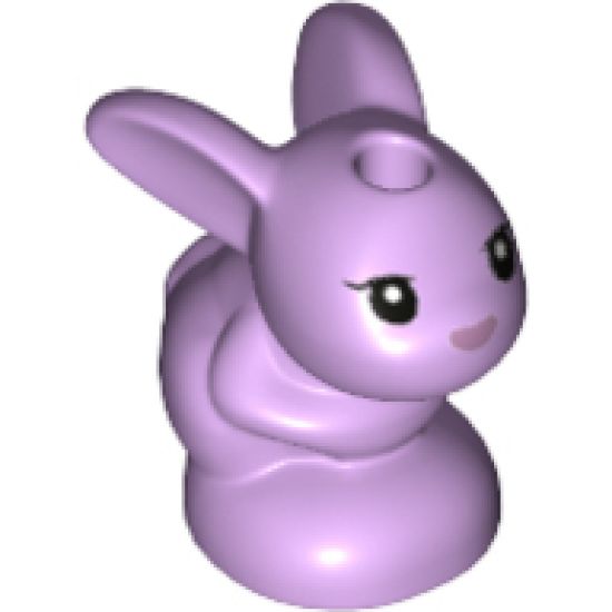 Bunny / Rabbit, Friends, Baby, Sitting with Black Eyes and Metallic Pink Nose Pattern