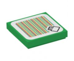 Tile 2 x 2 with Super Mario Scanner Code Koopa Troopa Pattern (Sticker) - Set 71362