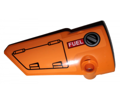 Technic, Panel Fairing # 3 Small Smooth Long, Side A with Hatch and Fuel Filler Cap on Orange Background Pattern (Sticker) - Set 42038