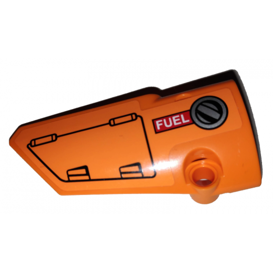 Technic, Panel Fairing # 3 Small Smooth Long, Side A with Hatch and Fuel Filler Cap on Orange Background Pattern (Sticker) - Set 42038