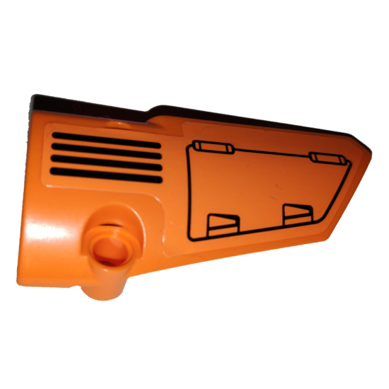 Technic, Panel Fairing # 4 Small Smooth Long, Side B with Hatch and Grille on Orange Background Pattern (Sticker) - Set 42038
