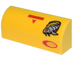 Slope, Curved 1 x 4 x 1 1/3 with Red Bar and Arrow and Alien Creature Pattern (Sticker) - Sets 7660 / 7877