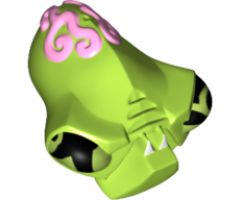 Minifigure, Head, Modified Alien with 2 Fangs and Pink Brain Tissue Pattern
