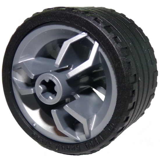 Wheel & Tire Assembly 30.4mm D. x 20mm with Center Axle Holes Motorcycle and Black Tire 37 x 22 ZR (66155 / 55978)