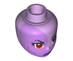 Mini Doll, Head Friends with Medium Lavender Right Half, Red Right Eye, Dark Purple Left Eye and Lips Pattern (Eclipso)