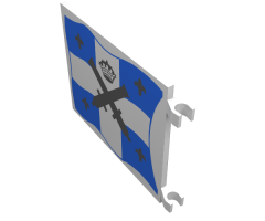 Flag 6 x 4 with Black Crossed Cannons and Crown over Blue and White Cross Pattern on Both Sides